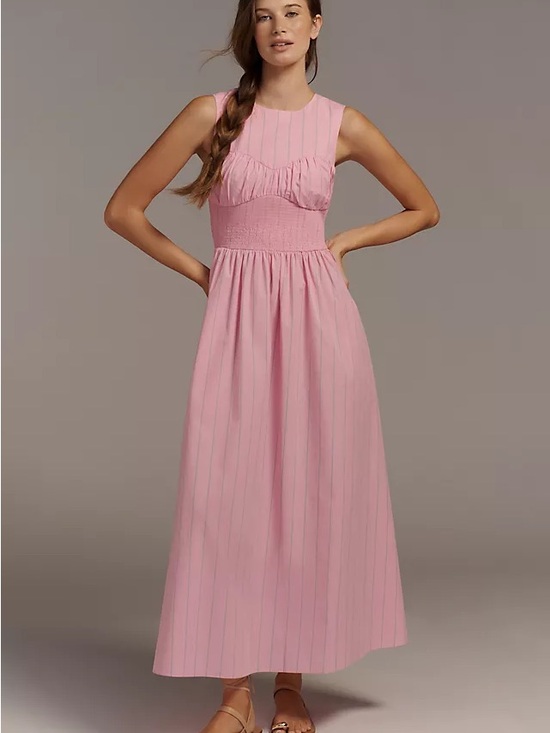 HUNTER BELL Dresses & Skirts - NWT HUNTER BELL Pink Sleeveless Maxi Dress with Smocked Waist